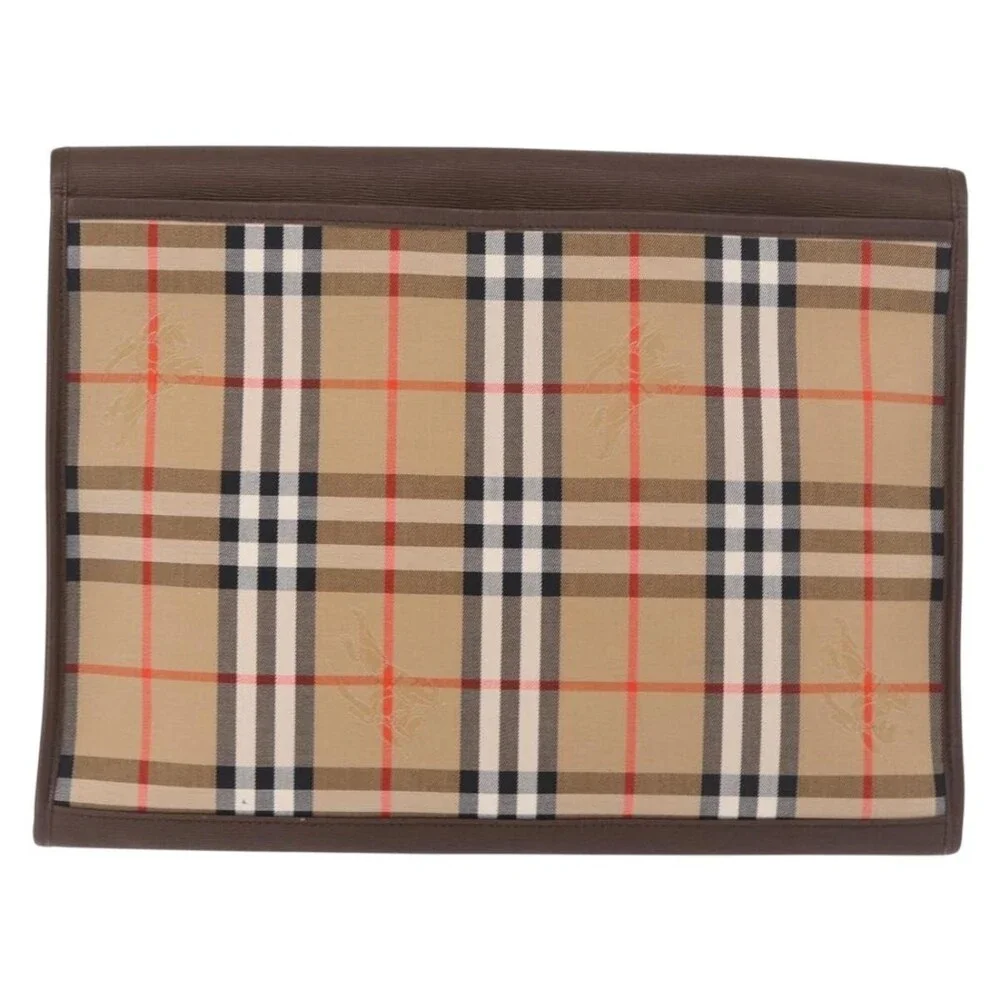 Burberry Nova Check Canvas Clutch Beige
